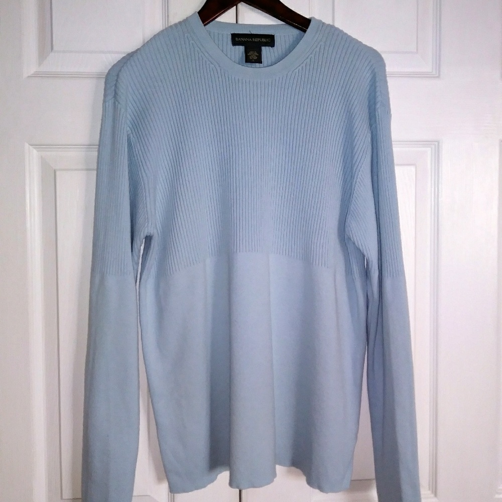 Vintage Banana Republic Men's Large Light Blue